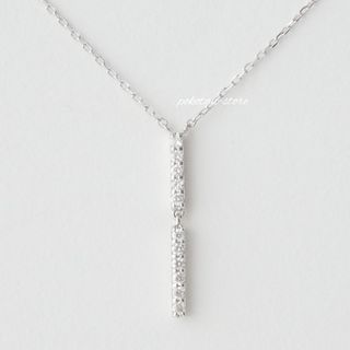 スタージュエリー(STAR JEWELRY)の美品【スタージュエリー】K18WG　ダイヤ　0.07ct　Iライン　ネックレス(ネックレス)