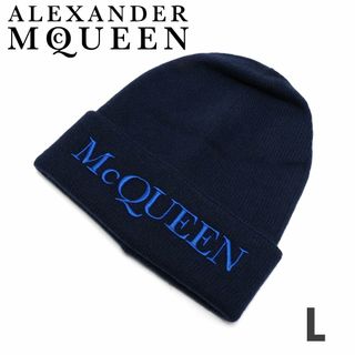 アレキサンダーマックイーン(Alexander McQueen)の新品 Alexander McQueen LOGO刺繍 カシミア ニット帽(ニット帽/ビーニー)