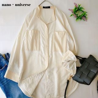 ナノユニバース(nano・universe)のナノユニバース　長袖シャツ　バンドカラー　ロング丈　綿100%　Ｆ(シャツ/ブラウス(長袖/七分))