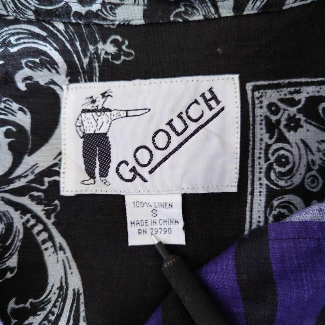 GOOUCH グーチ デッドストック 麻シャツ　柄シャツ　切り替えデザイン メンズのトップス(シャツ)の商品写真