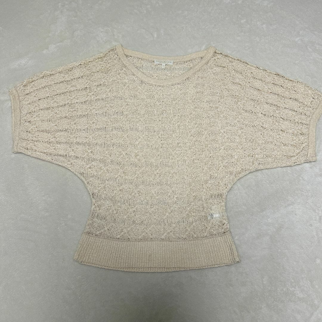 PROPORTION BODY DRESSING(プロポーションボディドレッシング)のプロポーションボディドレッシング　鍵編みドルマンニットプルオーバー　5分袖　FR レディースのトップス(ニット/セーター)の商品写真