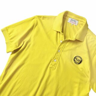 パーリーゲイツ(PEARLY GATES)の日本製 パーリーゲイツ バックプリント 半袖 ポロシャツ メンズ 5 (L) 黄(ウエア)