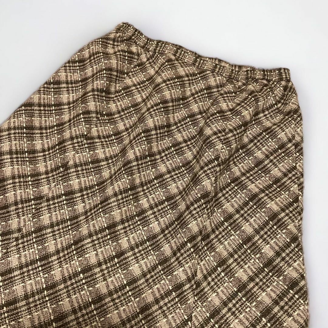 ベルドボワ　カシミヤ混　スカート　チェック柄　9号　Mサイズ　マーメイド　フレア レディースのスカート(ひざ丈スカート)の商品写真