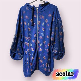 ScoLar - scolar 新品タグ付き 定価7,590円 アンティークドット袖切替パーカー