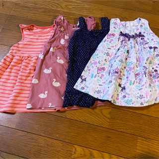 ベビーギャップ(babyGAP)のbaiya7080ノースリーブ春夏ワンピーススカートイーストボーイH&Mピンク(ワンピース)