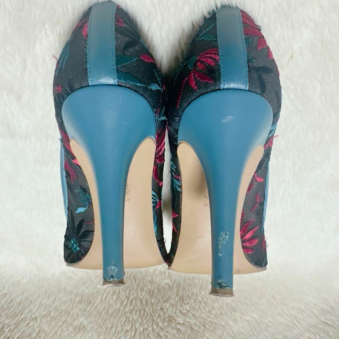 DIANA(ダイアナ)の✨美品✨DIANA ブライダルシューズ レース 刺繍 花柄 マルチカラー 24 レディースの靴/シューズ(ハイヒール/パンプス)の商品写真