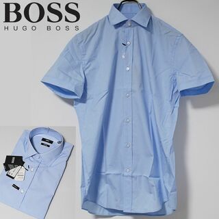 ヒューゴボス(HUGO BOSS)の新品 ヒューゴボス 形態安定機能 EASYIRON 半袖ドレスシャツ M相当(シャツ)
