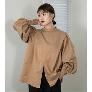 KBF - stand collar cuffs stitch blouse