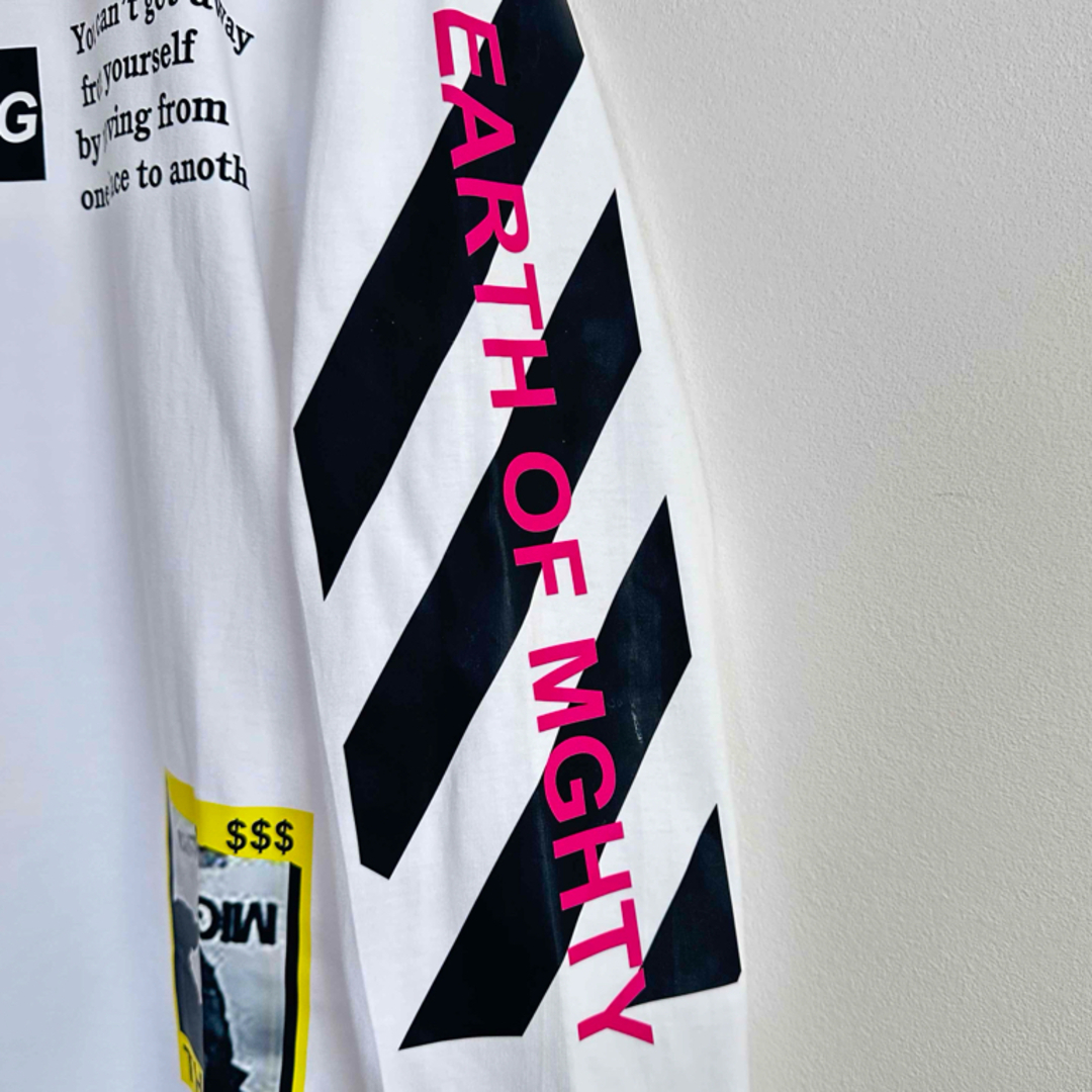 デコレーション プリント ロンT ホワイト ビッグサイズ 2XL ユニセックス メンズのトップス(Tシャツ/カットソー(七分/長袖))の商品写真
