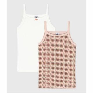 プチバトー(PETIT BATEAU)の新品未使用　プチバトー　４a キャミソール2枚組　赤茶花柄(下着)