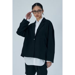 エンフォルド(ENFOLD)の★未使用★ENFOLD THICKEN BOX-JACKET 黒(テーラードジャケット)