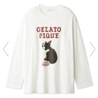 ジェラートピケ(gelato pique)のジェラートピケ　オム　フレンチブルドッグ　ロングTシャツ　メンズ　フレブル(Tシャツ/カットソー(七分/長袖))