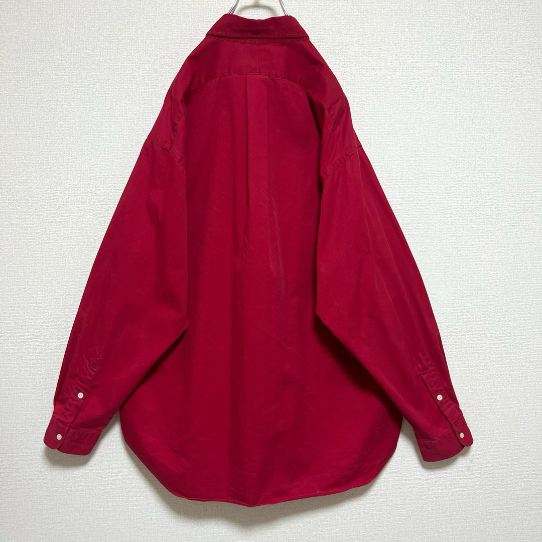 Ralph Lauren(ラルフローレン)のラルフローレン BDシャツ 長袖 赤 レッド 紺ポニー刺繍 ゆるだぼ XL メンズのトップス(シャツ)の商品写真