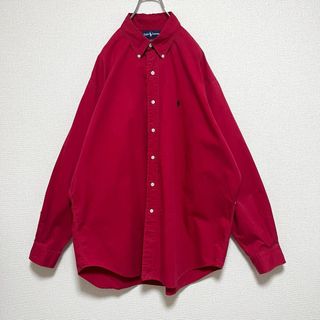 ラルフローレン(Ralph Lauren)のラルフローレン BDシャツ 長袖 赤 レッド 紺ポニー刺繍 ゆるだぼ XL(シャツ)