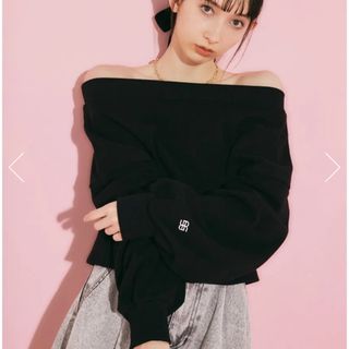 rienda 【WEB限定】オフショルスウェットTOP