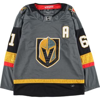 アディダス(adidas)の古着 アディダス adidas CLIMALITE NHL VEGAS GOLDEN KNIGHTS ベガスゴールデンナイツ メッシュ ゲームシャツ ホッケーシャツ メンズXL /eaa433359(Tシャツ/カットソー(半袖/袖なし))