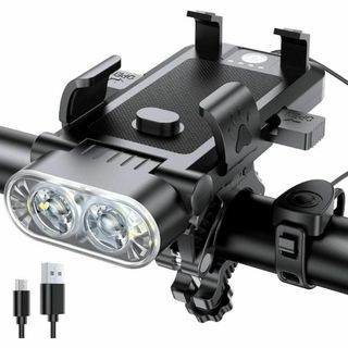 新品 自転車 LEDライト 防水 USB充電式 大容量 3調光モード 4in1(その他)