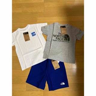 ザノースフェイス(THE NORTH FACE)の新品　ノースフェイス　130cm 半袖Tシャツ　パンツ　キッズ　短パン　セット(Tシャツ/カットソー)