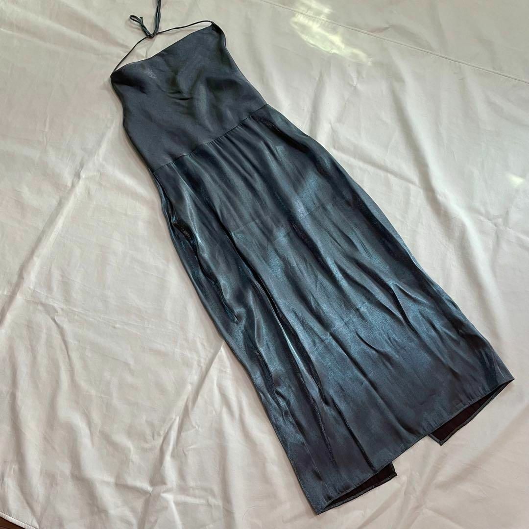 ZARA(ザラ)のZARA SILVER BACK LACED SLIP ロングワンピース レディースのフォーマル/ドレス(その他ドレス)の商品写真