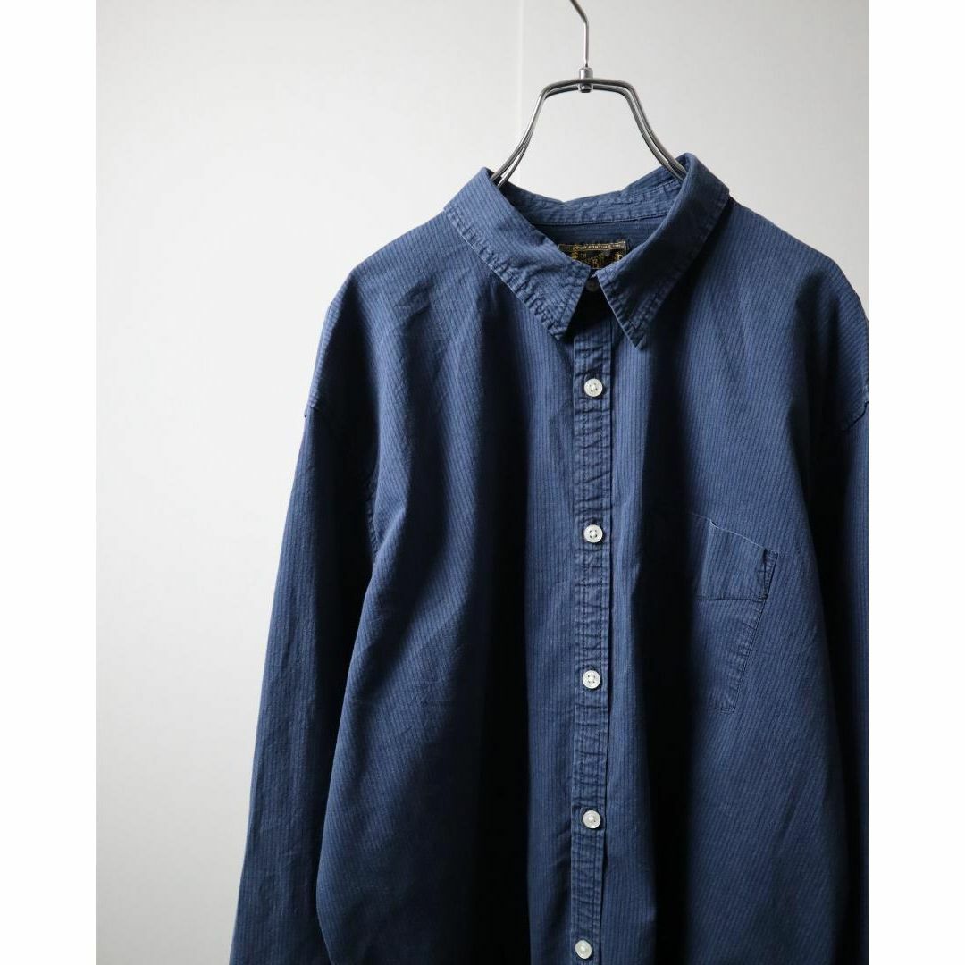 Lucky Brand(ラッキーブランド)のLUCKY BRAND ワントーン ストライプ柄 コットン 長袖 シャツ 濃紺 メンズのトップス(シャツ)の商品写真