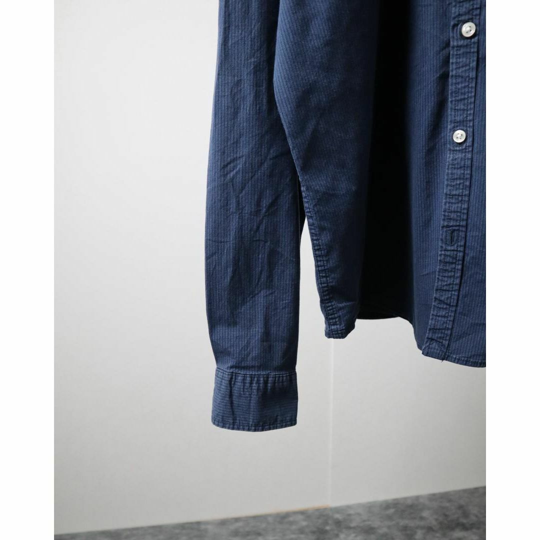 Lucky Brand(ラッキーブランド)のLUCKY BRAND ワントーン ストライプ柄 コットン 長袖 シャツ 濃紺 メンズのトップス(シャツ)の商品写真