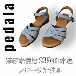 ペダラ(Pedala（asics）)のasics アシックス　Pedala ぺダラ　レザーサンダル　水色　24.5cm(サンダル)