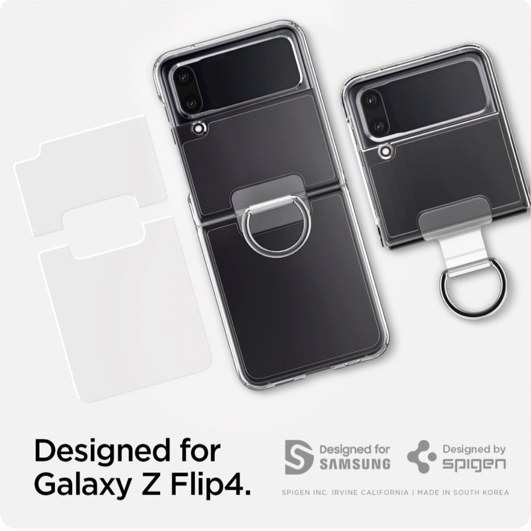 Galaxy Z Flip4 ケース 透明 Dリング カスタマイズ 可能 DIY スマホ/家電/カメラのスマホアクセサリー(Androidケース)の商品写真