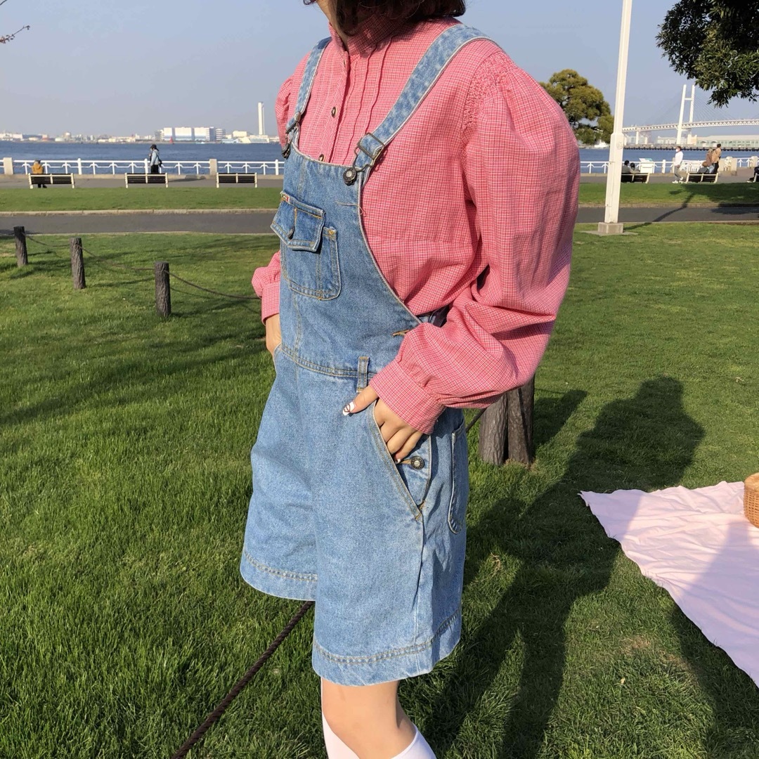 Vintage pink check blouse レディースのトップス(シャツ/ブラウス(長袖/七分))の商品写真