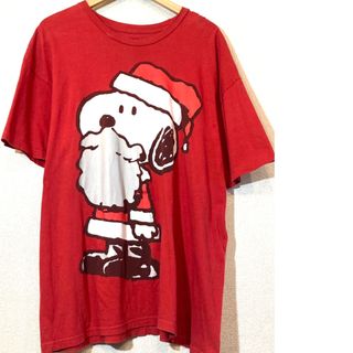 ピーナッツ(PEANUTS)のPEANUTS★Tシャツ★スヌーピー★サンタクロース★USA★ピーナッツ★赤XL(Tシャツ/カットソー(半袖/袖なし))