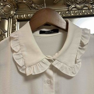 white frill collar blouse(シャツ/ブラウス(半袖/袖なし))