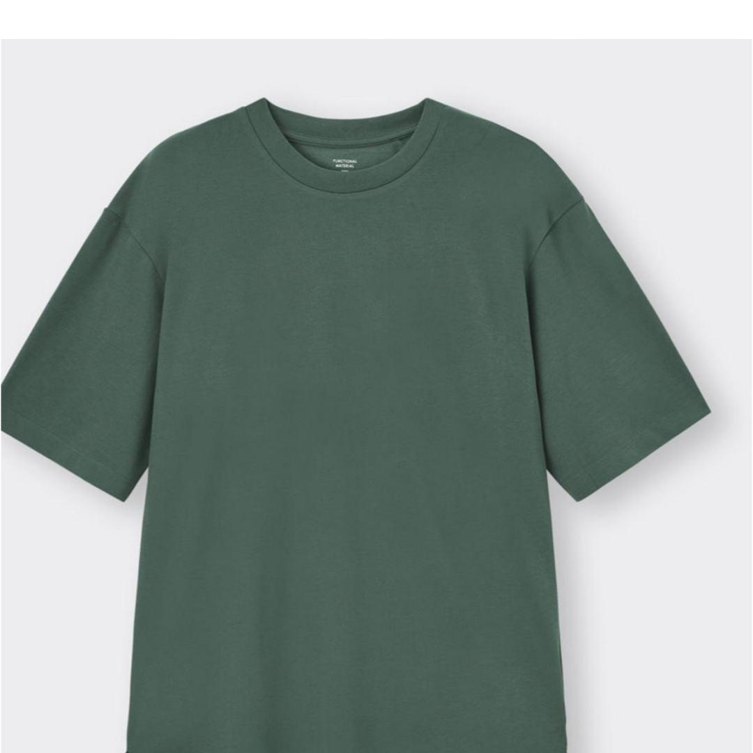 GU(ジーユー)の匿名配送　GU ドライポンチクルーネックT グリーン　M メンズのトップス(Tシャツ/カットソー(半袖/袖なし))の商品写真