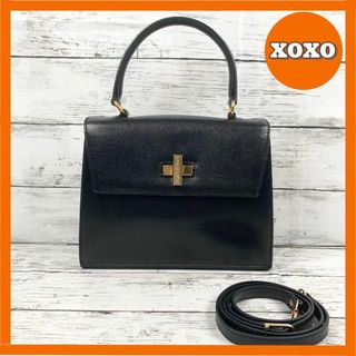 セリーヌ(celine)の希少✨セリーヌ ハンドバッグ ターンロック トップハンドル ブラック　レザー(ハンドバッグ)