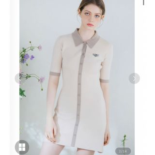 限定価格【新品未使用紙タグ付き】Bicolor knit dress riu(ミニワンピース)