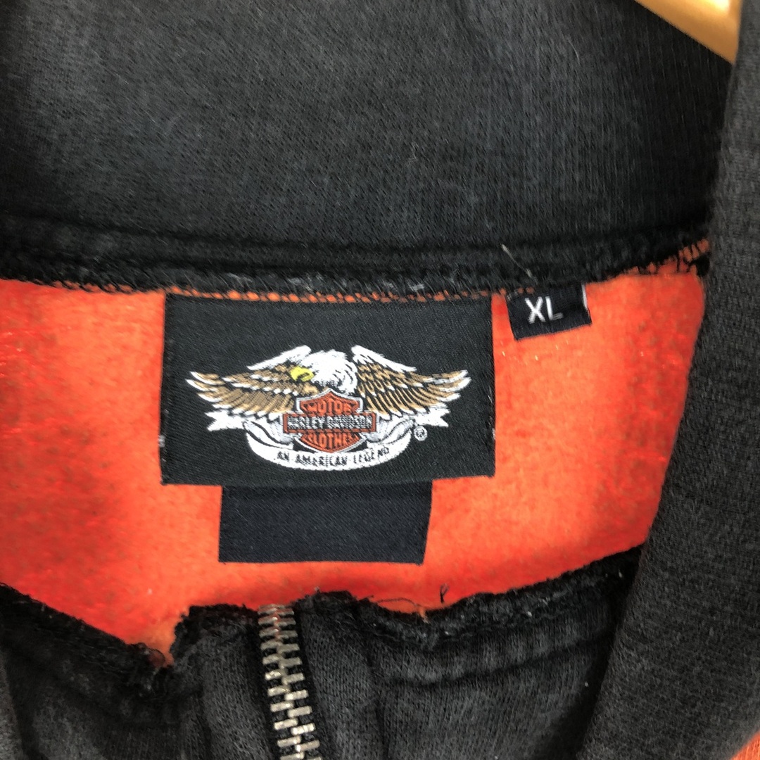 Harley Davidson(ハーレーダビッドソン)の古着 00年代 ハーレーダビッドソン Harley-Davidson バックプリント ハーフジップスウェットシャツ トレーナー メンズXL /eaa369071 メンズのトップス(スウェット)の商品写真