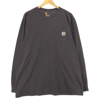 古着 カーハート Carhartt ORIGINAL FIT 無地ポケットロングTシャツ ロンT メンズL /eaa436170