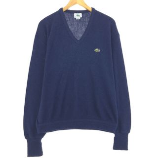 ラコステ(LACOSTE)の古着 80~90年代 ラコステ LACOSTE IZOD Vネック アクリルニットセーター USA製 メンズXL ヴィンテージ /eaa399027(ニット/セーター)