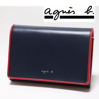 アニエスベー(agnes b.)の《アニエスベー》箱付新品 がま口 型押しレザー2つ折り財布 ウォレット(財布)