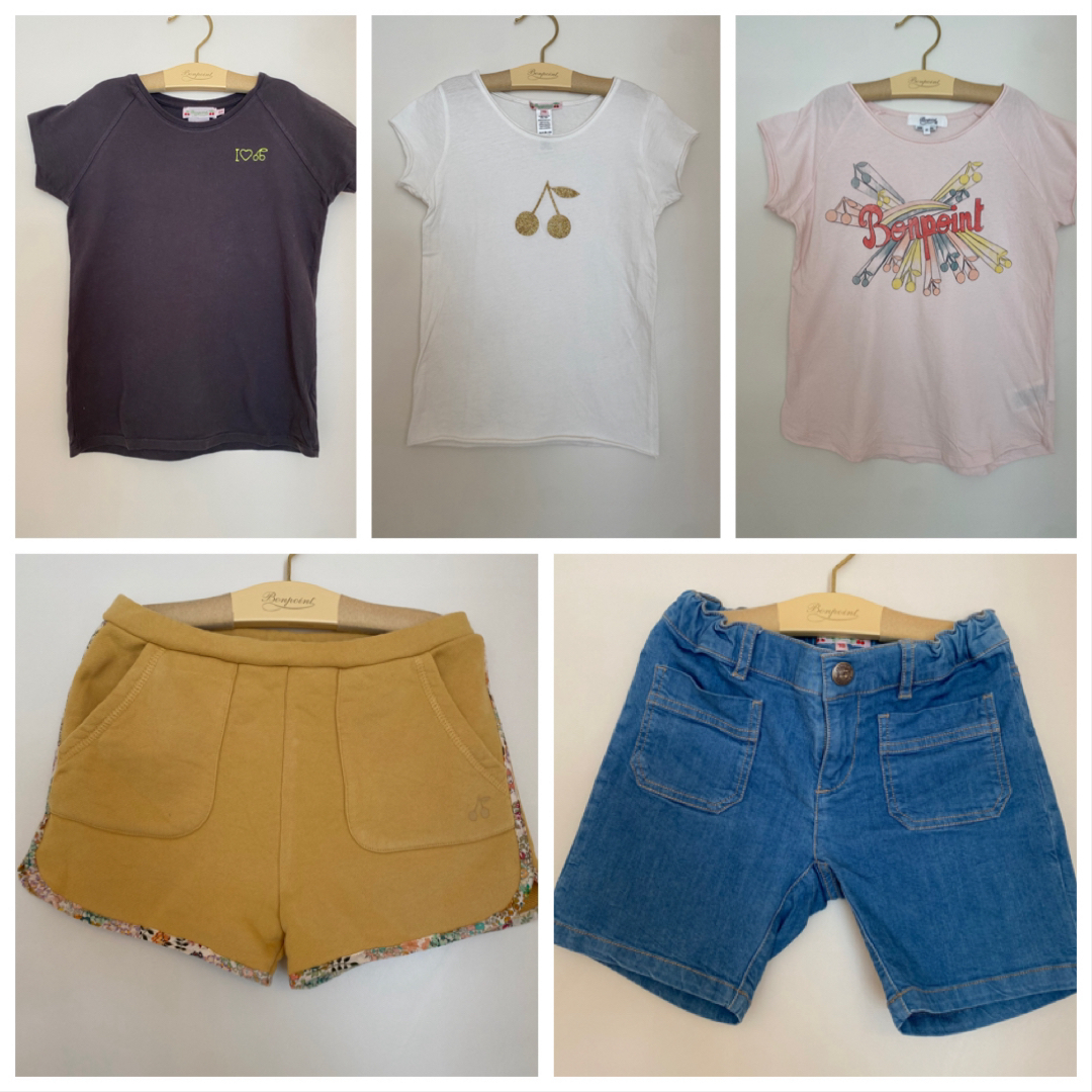 Bonpoint(ボンポワン)のボンポワン☆おまとめ5点☆size10 キッズ/ベビー/マタニティのキッズ服女の子用(90cm~)(Tシャツ/カットソー)の商品写真