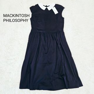 新品タグ付きMACKINTOSH LONDON 白襟ワンピース　つけ襟　ネイビー