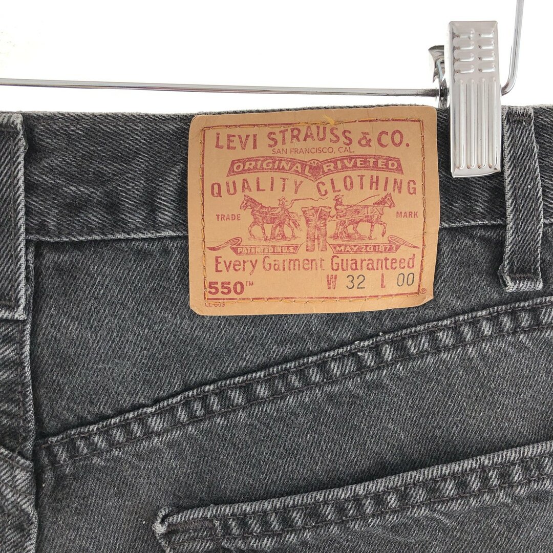 Levi's(リーバイス)の古着 90年代 リーバイス Levi's 550 RELAXED FIT ブラックデニムショーツ ショートパンツ USA製 メンズw31 ヴィンテージ /eaa382357 メンズのパンツ(ショートパンツ)の商品写真