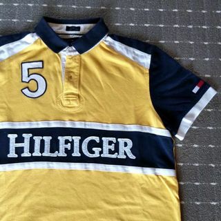 トミーヒルフィガー(TOMMY HILFIGER)の再値下げ：トミーヒルフィガー 黄×紺 ポロシャツ M【中古】(ポロシャツ)