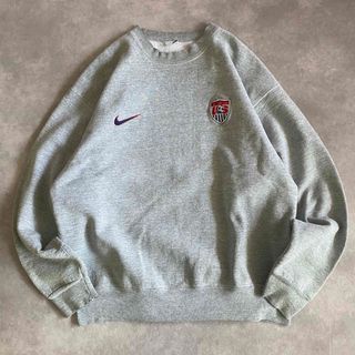 ナイキ(NIKE)の銀タグ NIKE ナイキ トレーナー ヘビーウェイト 刺繍 グレー(スウェット)