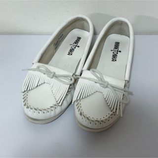 Minnetonka - ミネトンカモカシン　白　US7 24.0