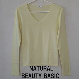 ナチュラルビューティーベーシック(NATURAL BEAUTY BASIC)の★格安 NBB(ナチュラルビューティーベーシック)Vネックカットソー イエロー★(カットソー(長袖/七分))