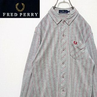 FRED PERRY - 定番モデル フレッドペリー ワンポイント 刺繍 ロゴ ストライプ 長袖 シャツ