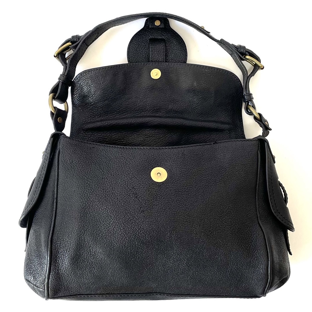 celine(セリーヌ)の【極美品/稀少】セリーヌ　ワンショルダーバッグ　馬車金具　シボ革　ゴールド金具 レディースのバッグ(ショルダーバッグ)の商品写真