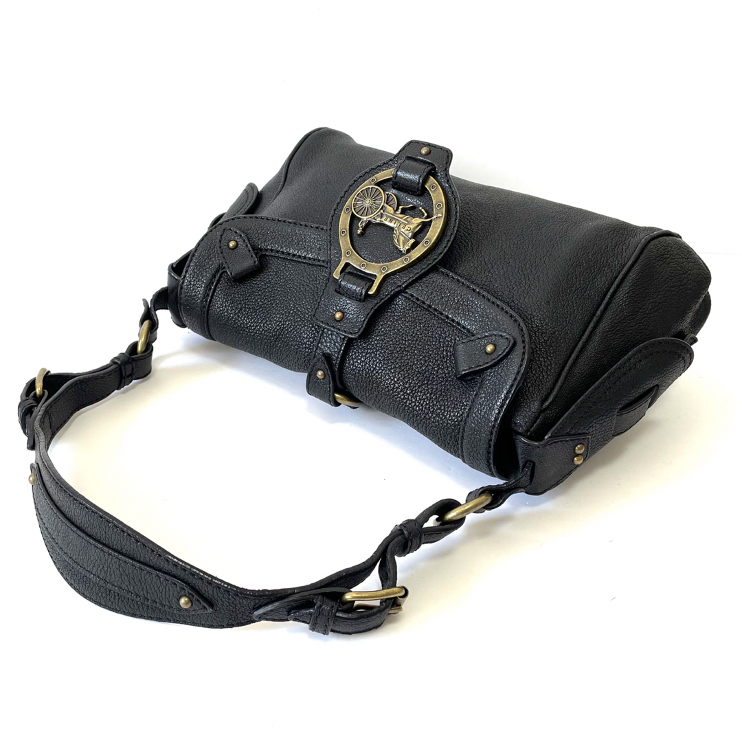【極美品/稀少】セリーヌ ワンショルダーバッグ 馬車金具 シボ革 ゴールド金具 【極美品/稀少】セリーヌ ワンショルダーバッグ 馬車金具 シボ革 ゴールド金具