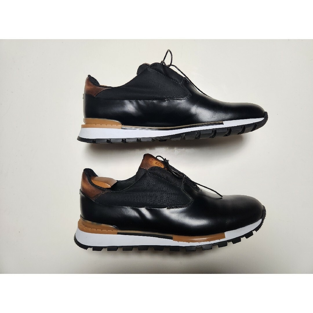 Berluti(ベルルッティ)の【美品】ベルルッティ　ファストトラック　グレーズドレザースニーカー　黒　7.5 メンズの靴/シューズ(スニーカー)の商品写真