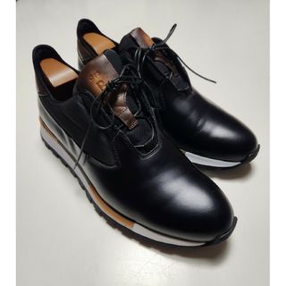 ベルルッティ(Berluti)の【美品】ベルルッティ　ファストトラック　グレーズドレザースニーカー　黒　7.5(スニーカー)