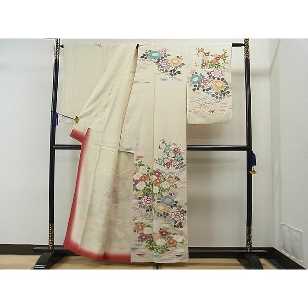 平和屋1■訪問着　芝草牡丹菊花文　逸品　CAAA1811 レディースの水着/浴衣(着物)の商品写真